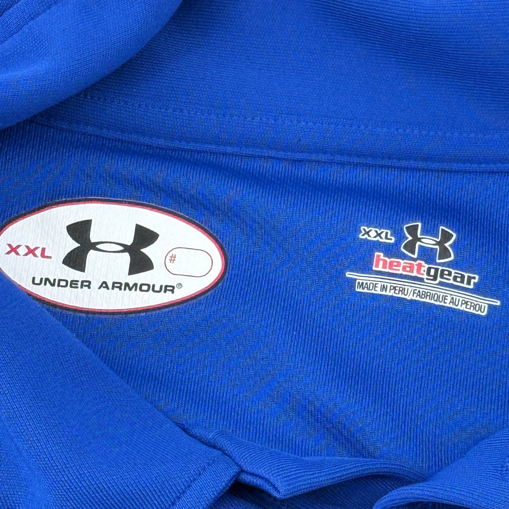 Under Armour University of Delaware Blue Hens Polo Shirt Mens XXL Blue HeatGear - Picture 4 of 10